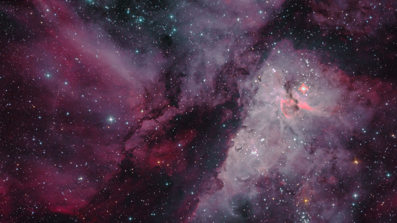 Ilustración de Galaxia Roja y Azul. Wallpaper in 1366x768 Resolution