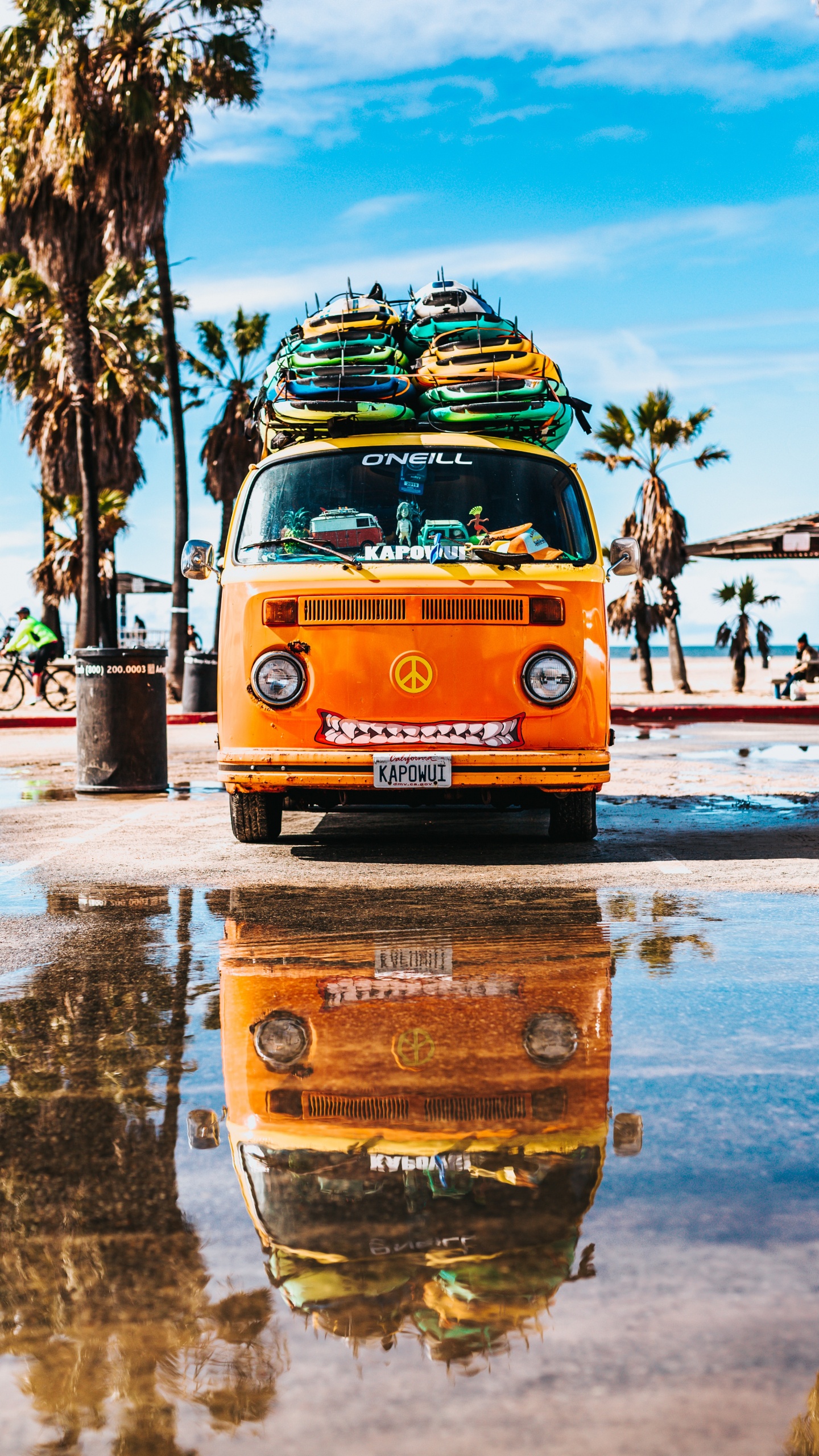 Verano De, Furgoneta, Volkswagen Tipo 2, Coche, Surf. Wallpaper in 1440x2560 Resolution