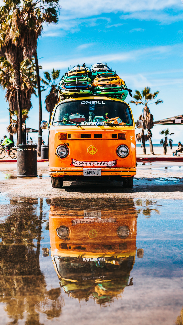 Verano De, Furgoneta, Volkswagen Tipo 2, Coche, Surf. Wallpaper in 750x1334 Resolution