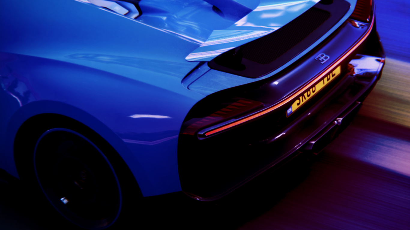 Porsche 911 Bleu Sur Fond Noir. Wallpaper in 1366x768 Resolution