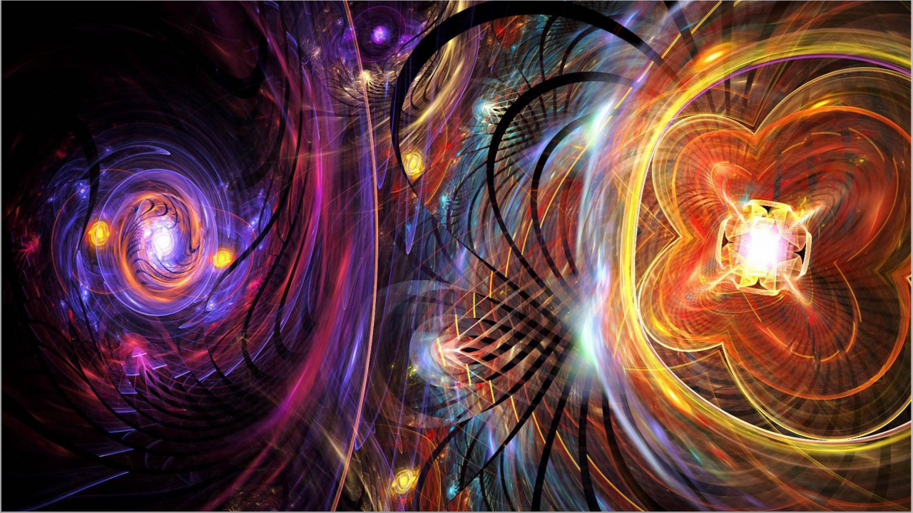 Digitale Tapete Mit Rotem Und Blauem Licht. Wallpaper in 1280x720 Resolution