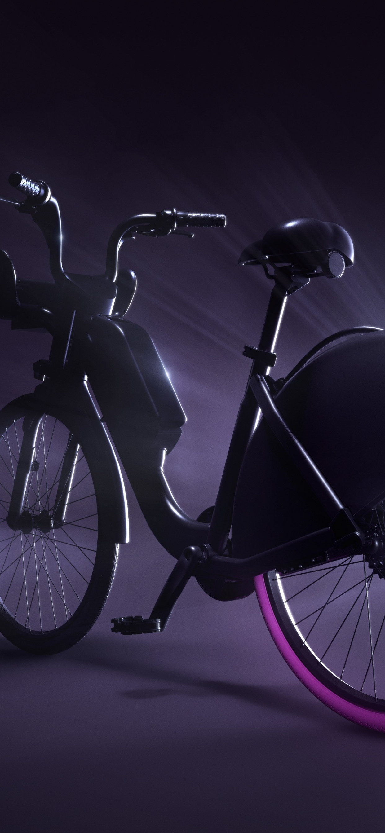 Schwarzes Fahrrad in Graustufen. Wallpaper in 1242x2688 Resolution