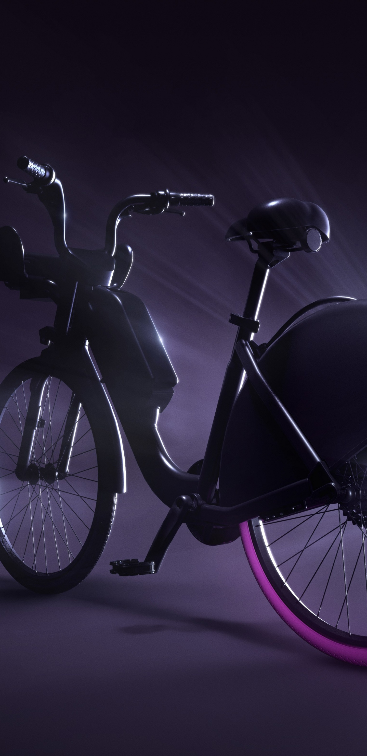 Vélo Noir en Échelle de Gris. Wallpaper in 1440x2960 Resolution