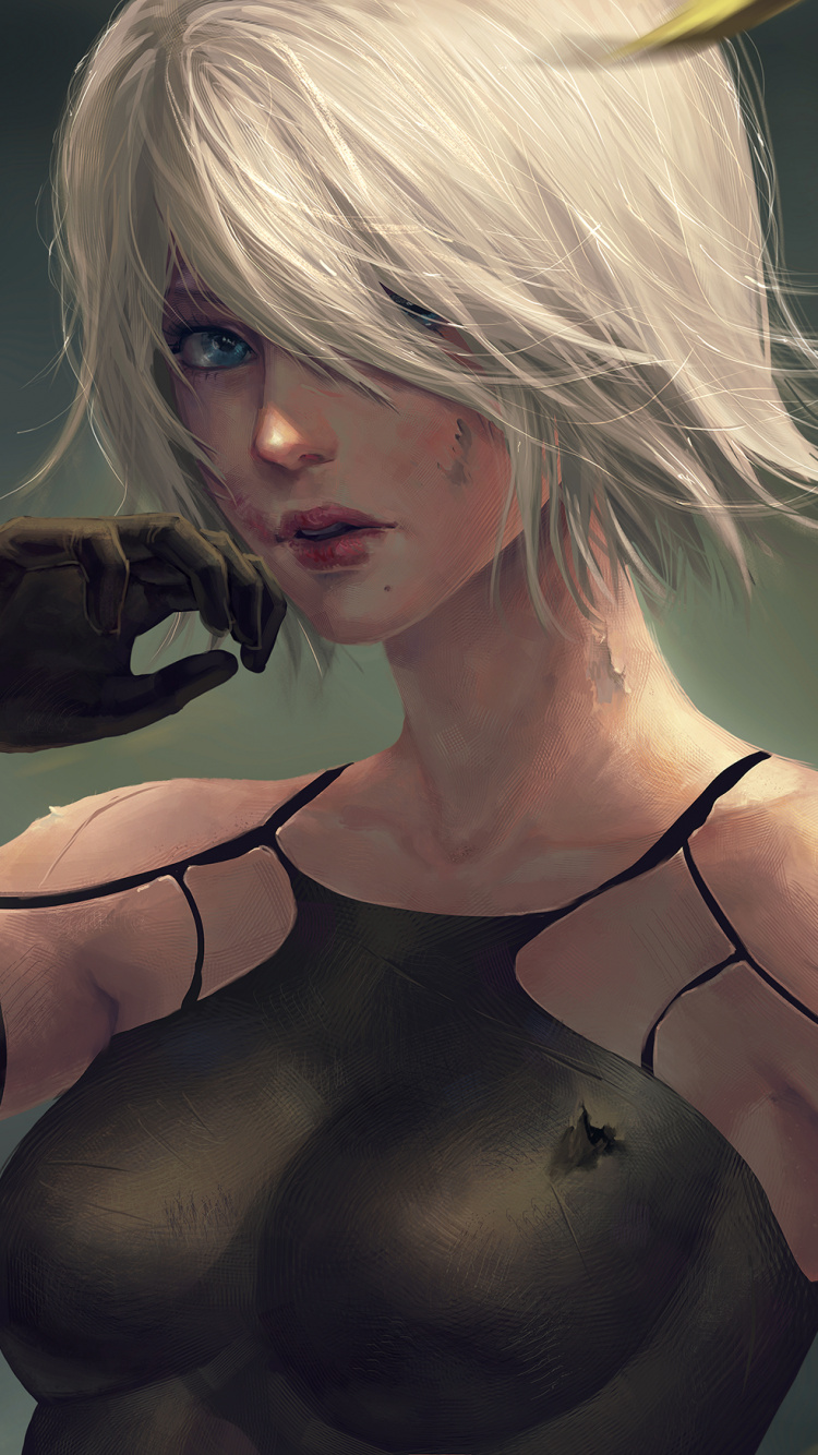 Nier Autómatas, Negar, Drakengard, Playstation 4, Rubia. Wallpaper in 750x1334 Resolution