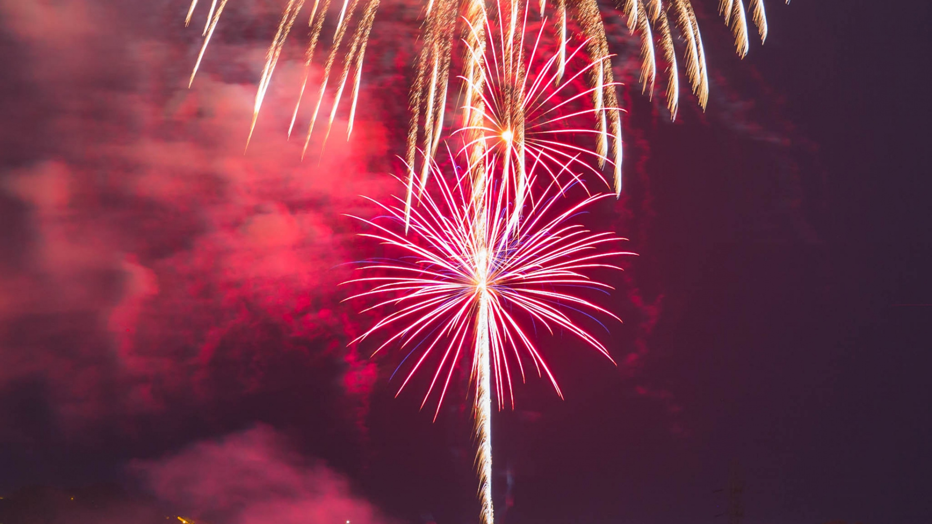 Party, Fireworks, New Years Day, Night, Event. Wallpaper in 1920x1080 Resolution