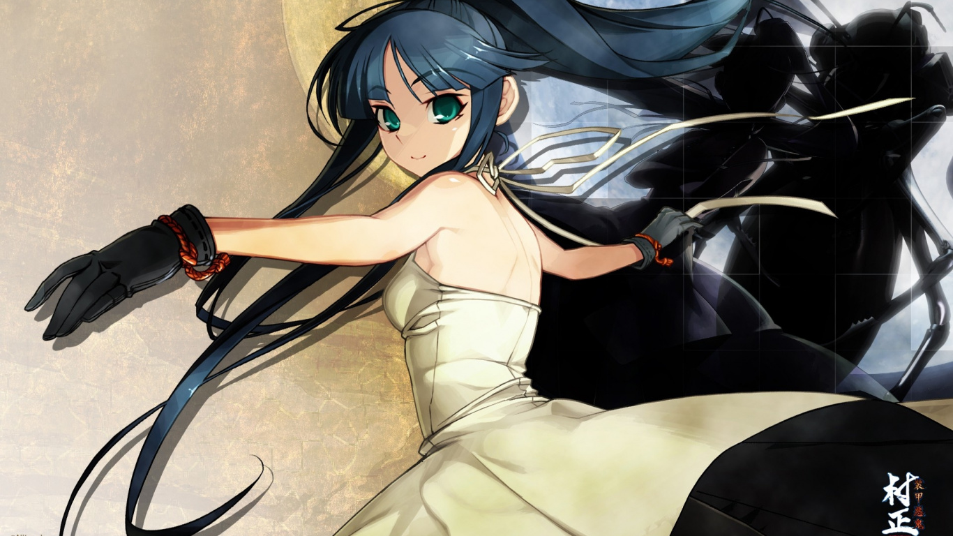 Femme en Robe Blanche Personnage Anime. Wallpaper in 1366x768 Resolution