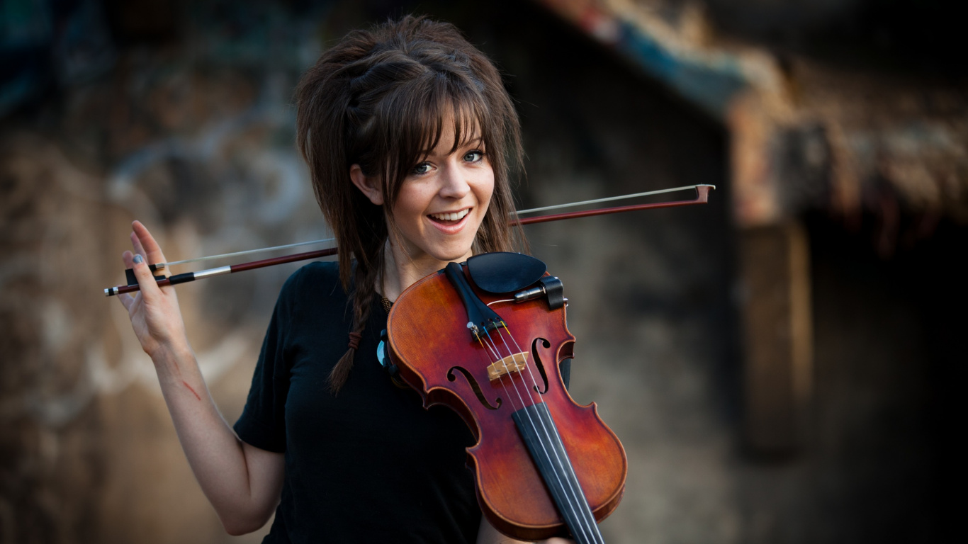 Lindsey Stirling, Violin, Violinist, Violist, Musical Instrument. Wallpaper in 1366x768 Resolution