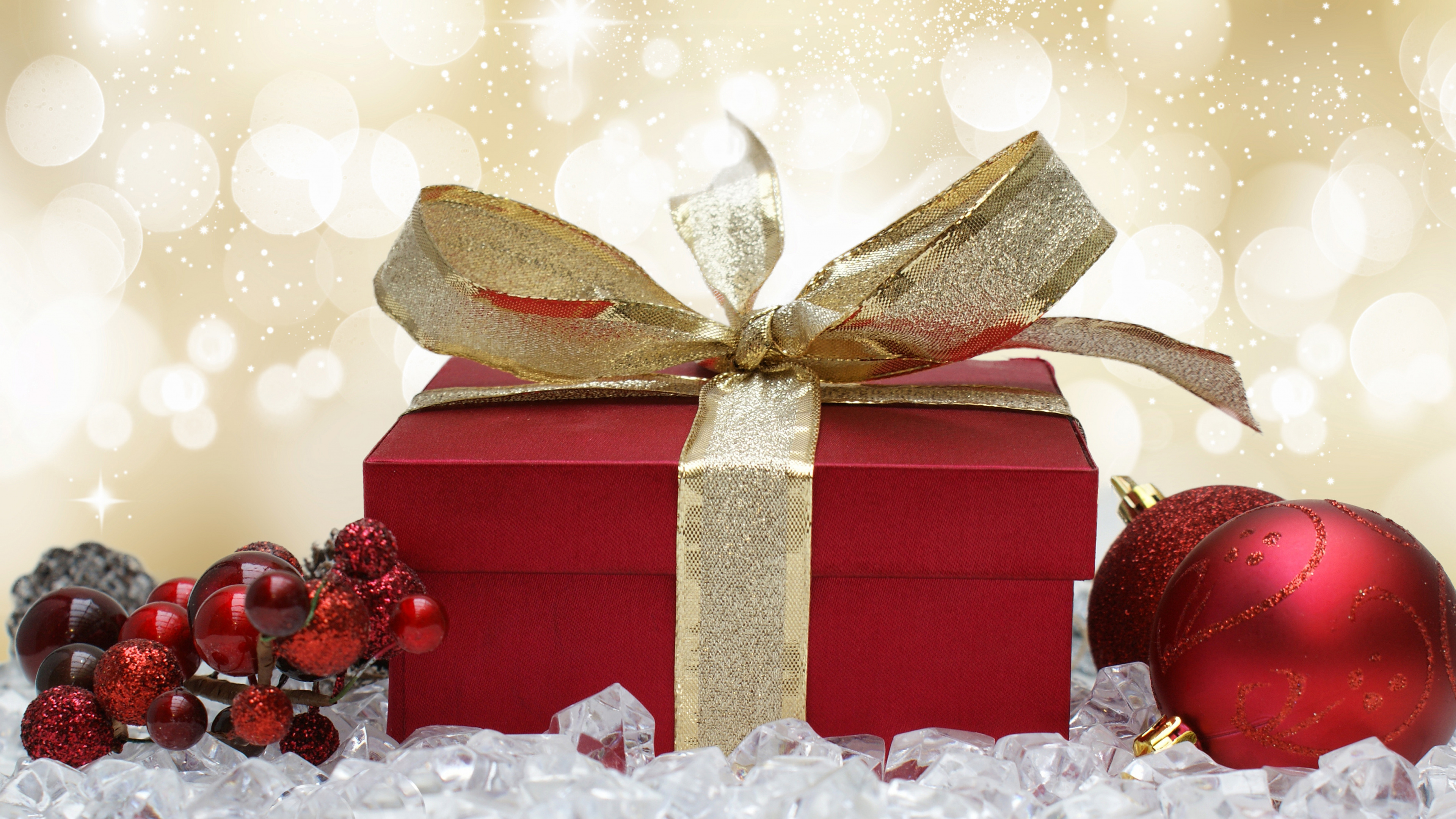 Christmas Day, Present, Christmas Decoration, Ribbon, Christmas Eve. Wallpaper in 3840x2160 Resolution