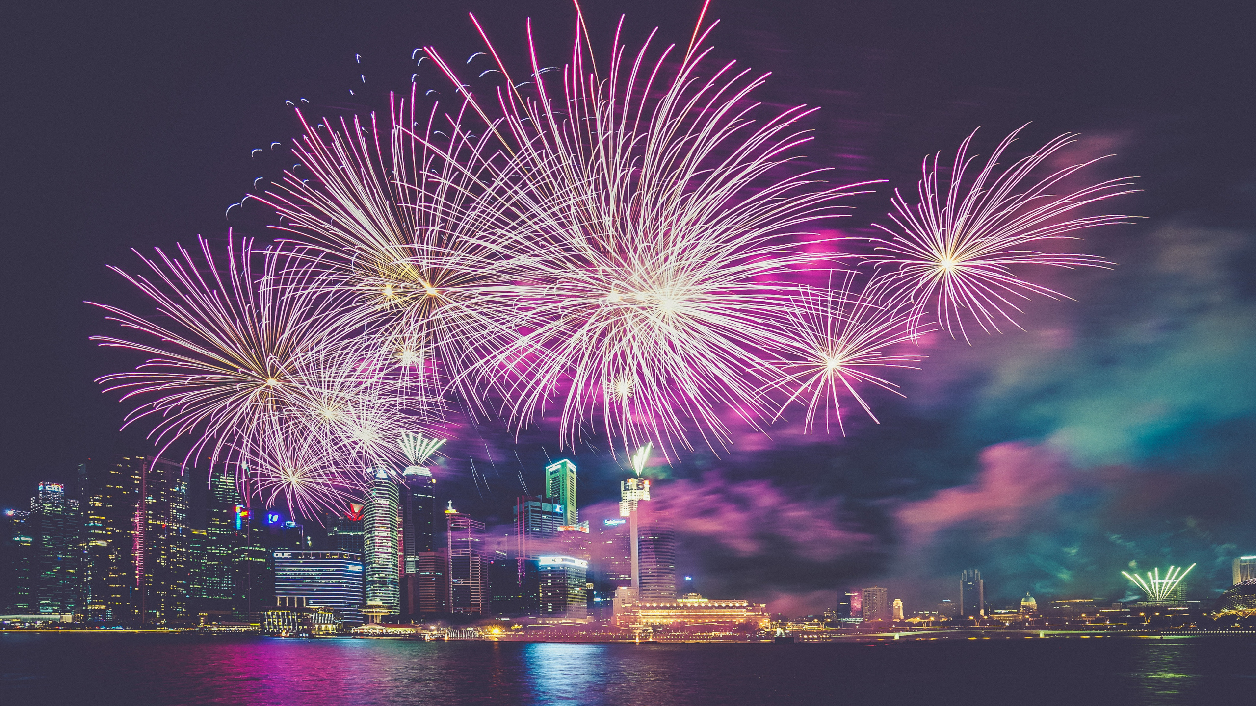 Fireworks, Independence Day, New Years Day, Night, Landmark. Wallpaper in 2560x1440 Resolution