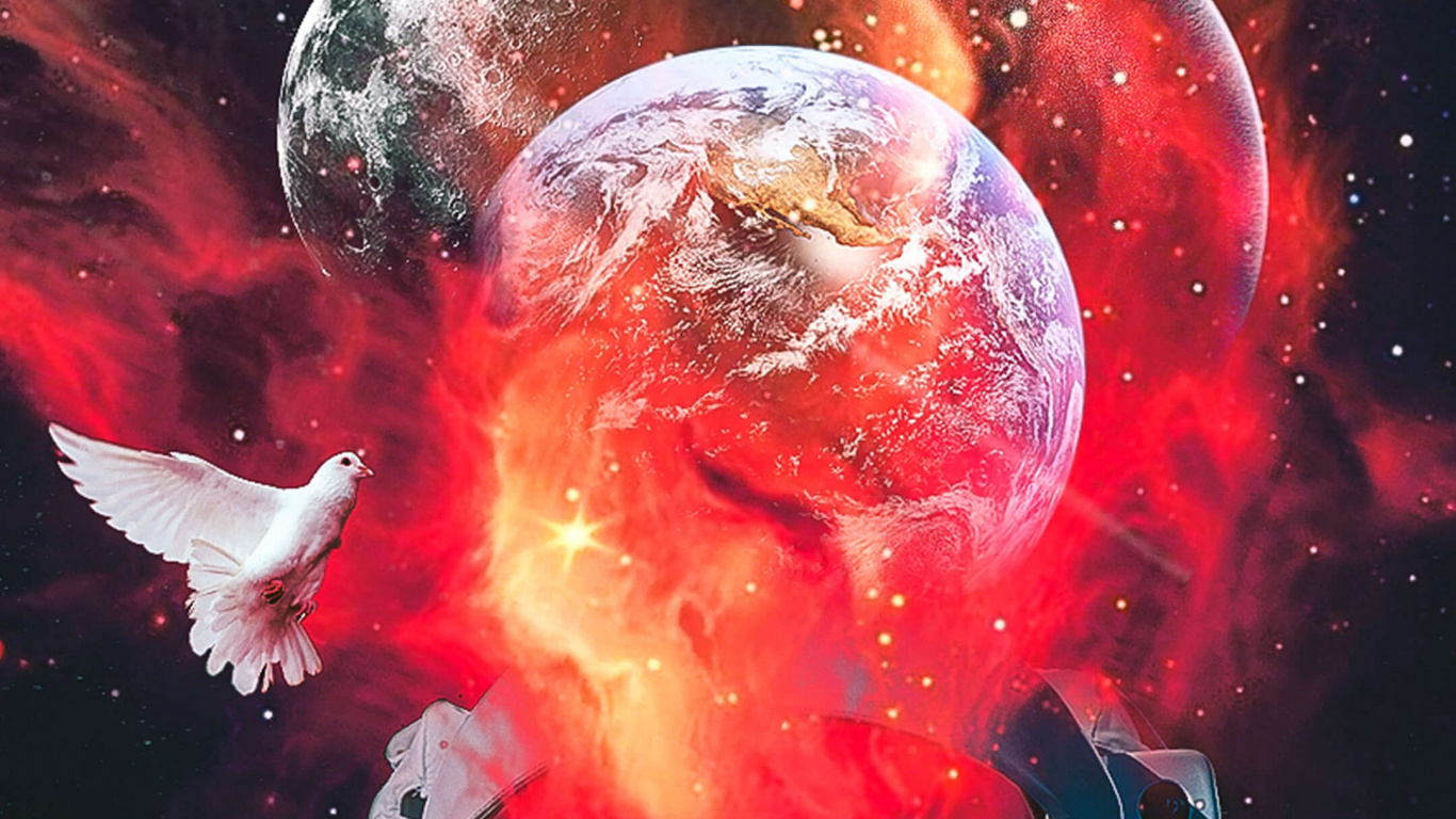 Objeto Astronómico, Arte, Rojo, Pintura, Espacio. Wallpaper in 1366x768 Resolution