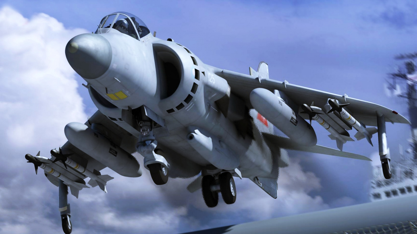 Avión de Combate Blanco en el Cielo. Wallpaper in 1366x768 Resolution