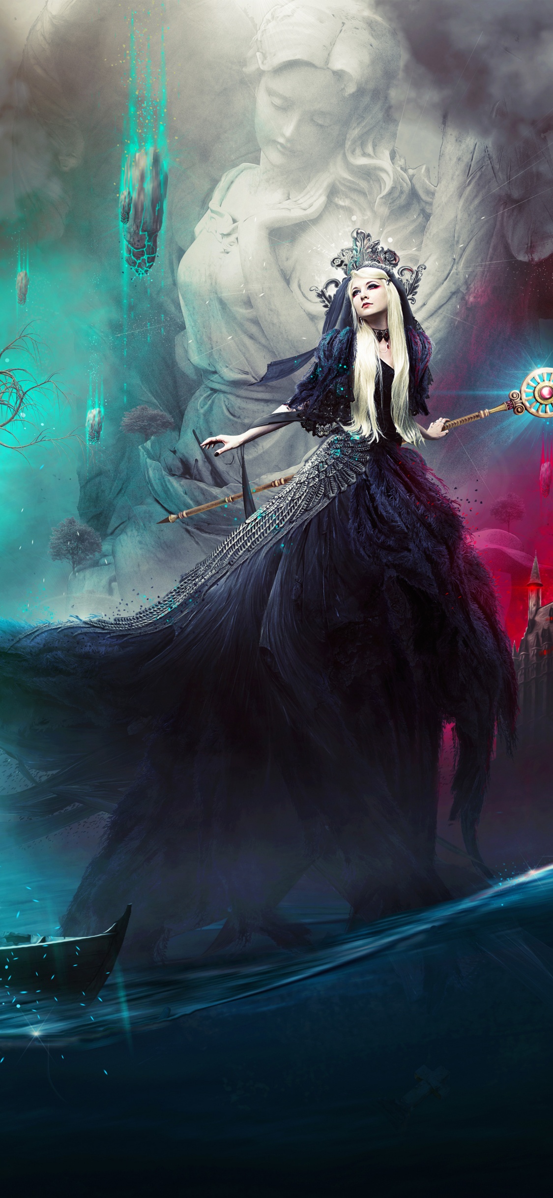 Eau, Purple, Art, Design de Mode, Les Cheveux Longs. Wallpaper in 1125x2436 Resolution