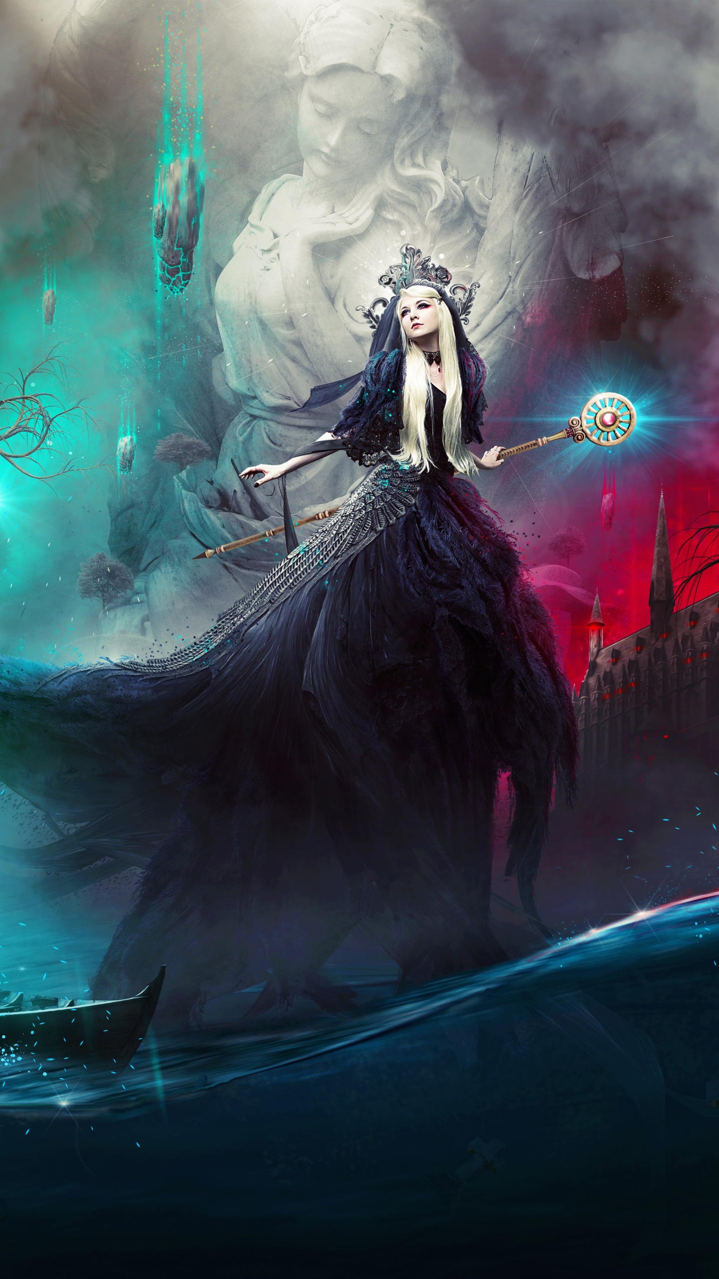 Eau, Purple, Art, Design de Mode, Les Cheveux Longs. Wallpaper in 1440x2560 Resolution