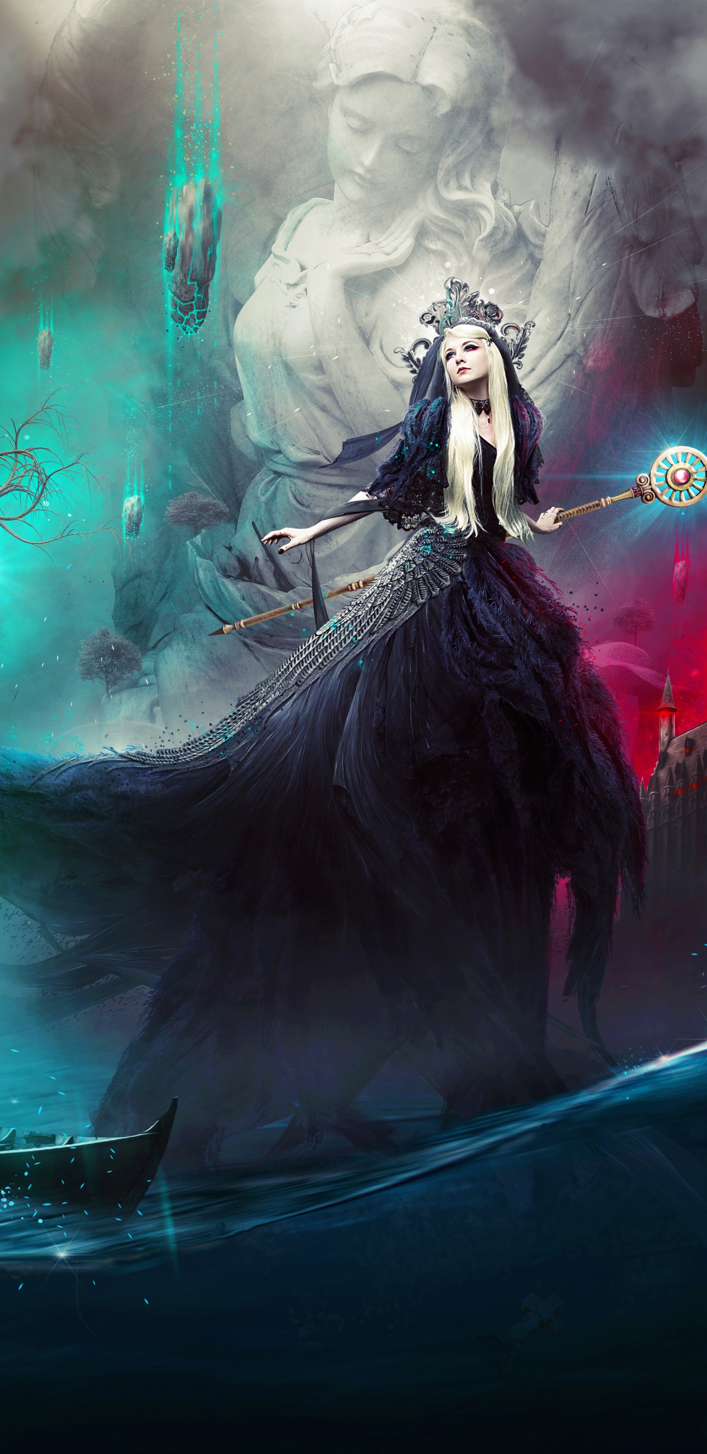 Eau, Purple, Art, Design de Mode, Les Cheveux Longs. Wallpaper in 1440x2960 Resolution