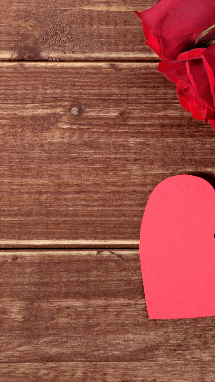 el Día de San Valentín, Coraz, Regalo, Rojo, Rosa. Wallpaper in 750x1334 Resolution