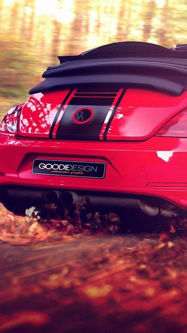 Red Porsche 911 on Brown Dried Leaves During Daytime. Wallpaper in 750x1334 Resolution