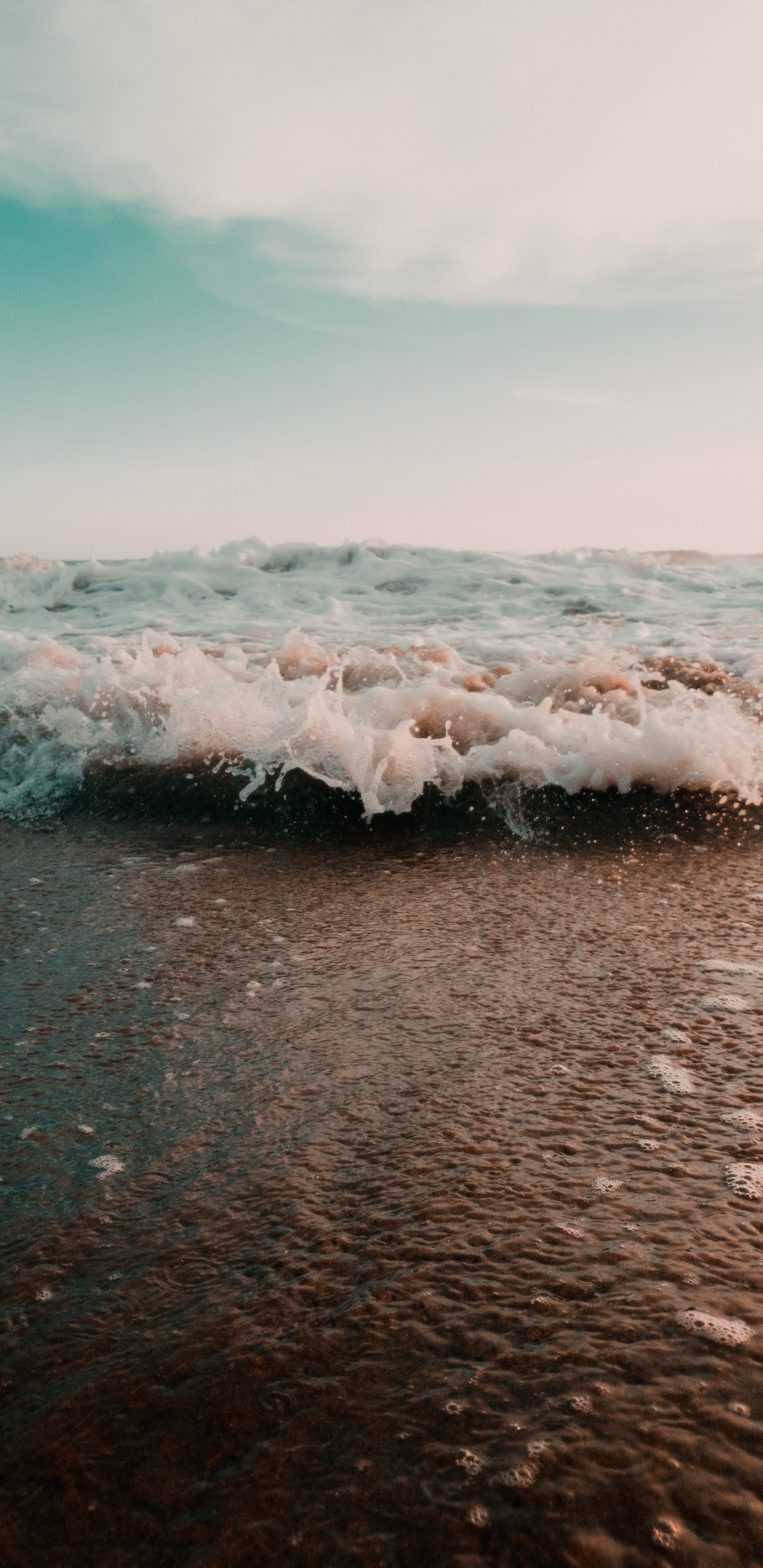 Mer, Eau, le Vent Vague, Rive, Horizon. Wallpaper in 1440x2960 Resolution