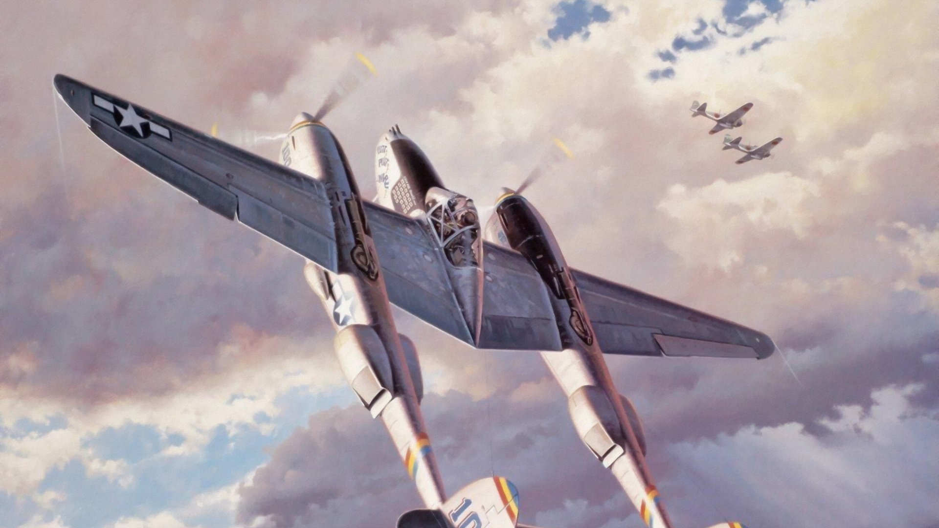 Schwarz-Weiß-Düsenflugzeug Unter Weißen Wolken Tagsüber. Wallpaper in 1920x1080 Resolution