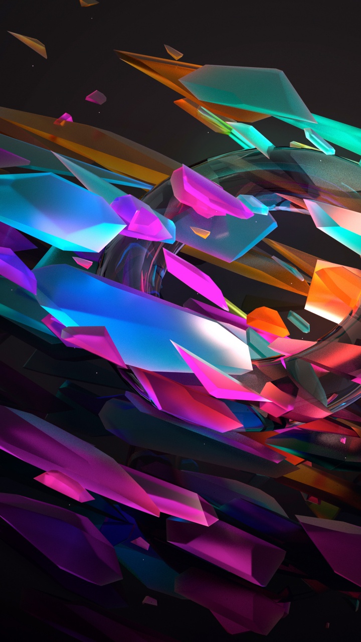 Purple Orange and Blue Abstract Art. Wallpaper in 720x1280 Resolution