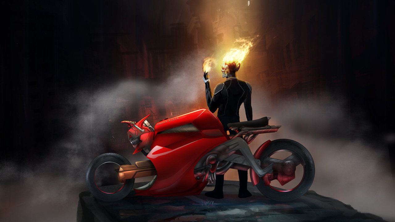 Homme en Veste Noire Assis Sur Une Voiture Rouge. Wallpaper in 1280x720 Resolution