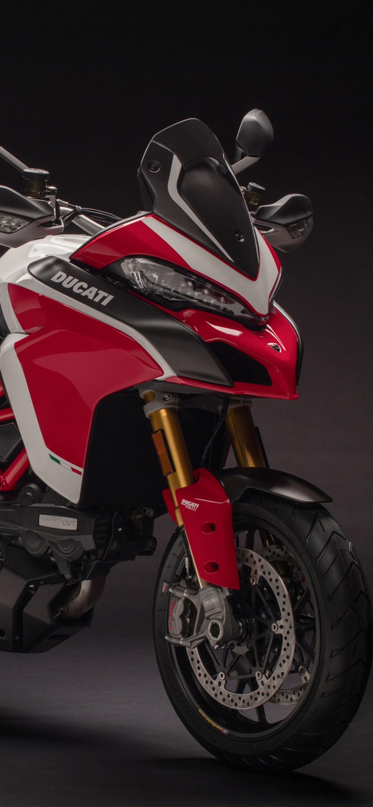 Red and Black Sports Bike. Wallpaper in 1242x2688 Resolution