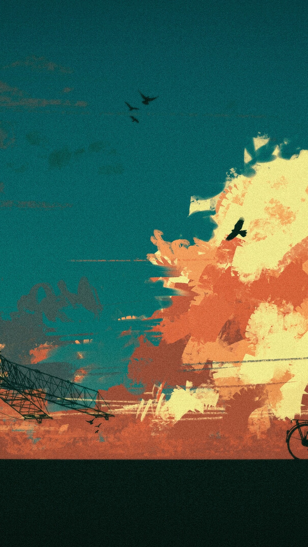 Mann Fährt Fahrrad Unter Blauem Himmel. Wallpaper in 1080x1920 Resolution