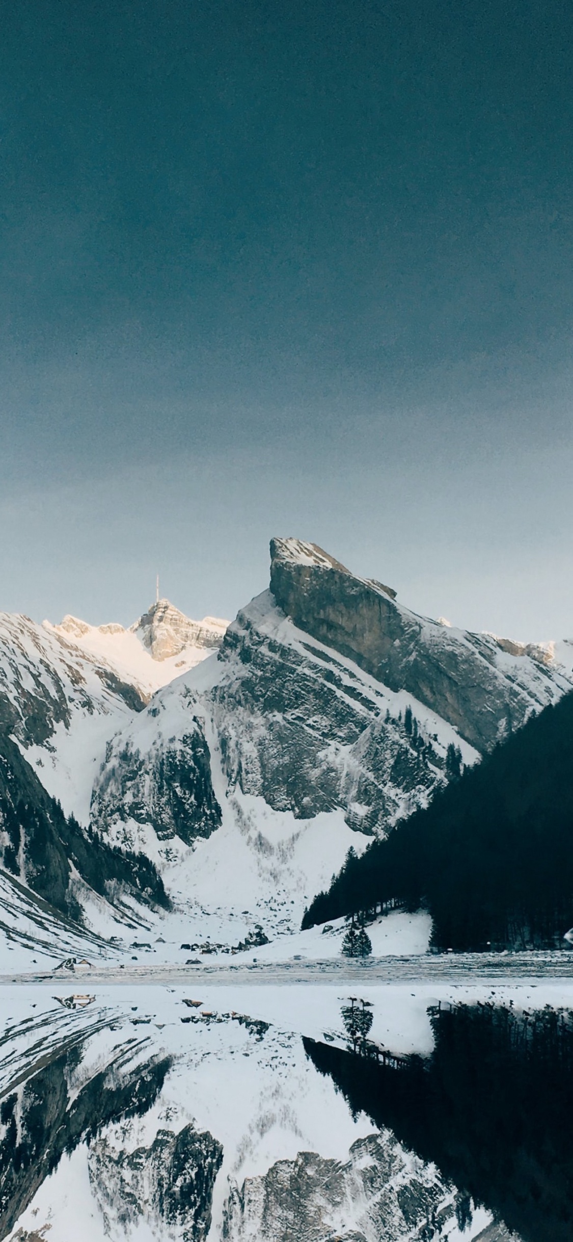 Snow, Mountain, Cloud, Water, World. Wallpaper in 1125x2436 Resolution