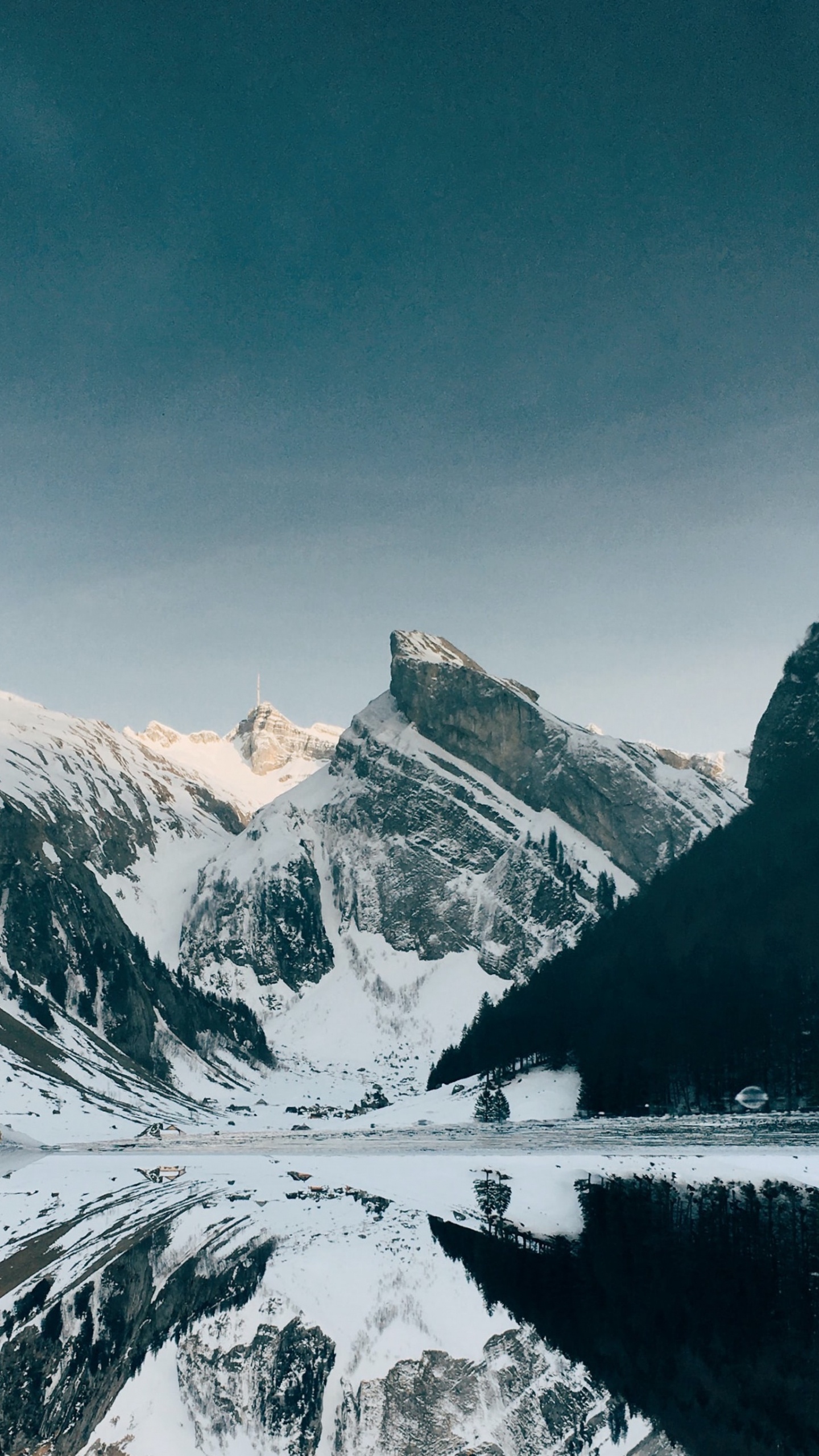 Snow, Mountain, Cloud, Water, World. Wallpaper in 1440x2560 Resolution