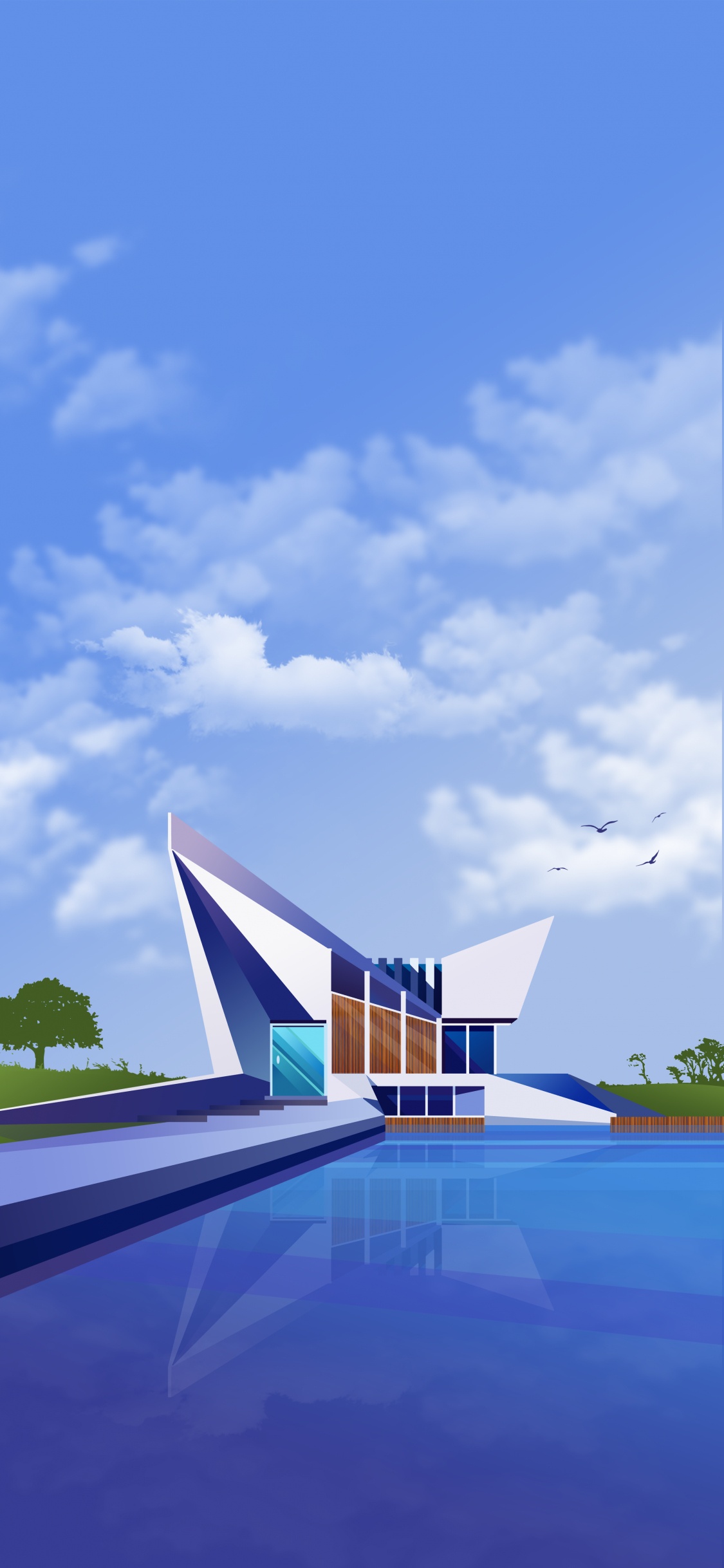 空中旅行, 自然景观, 休闲, 城市设计 壁纸 1125x2436 允许