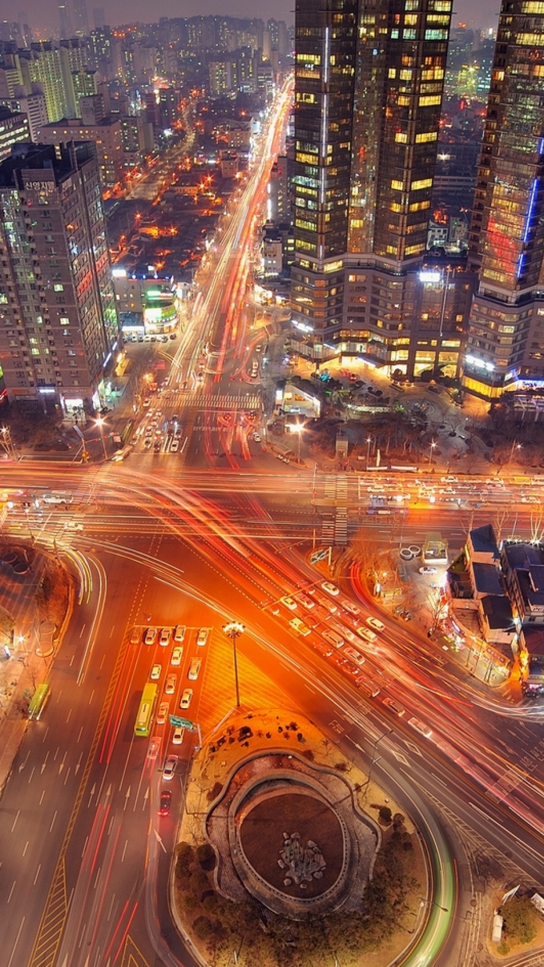 Aerial View of City Buildings During Night Time. Wallpaper in 1080x1920 Resolution