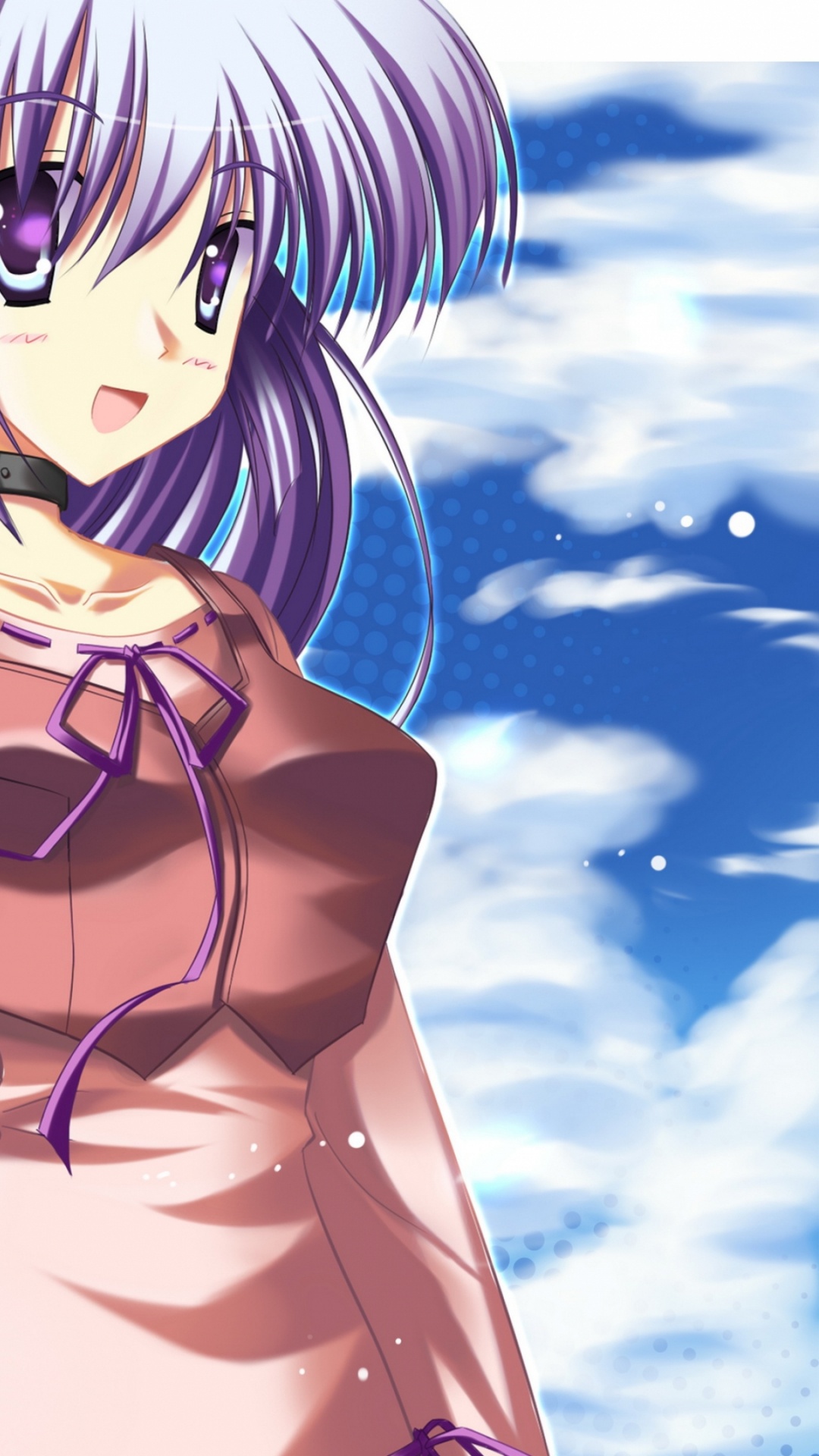 Frau im Weißen Und Blauen Kleid Anime-Charakter. Wallpaper in 1080x1920 Resolution