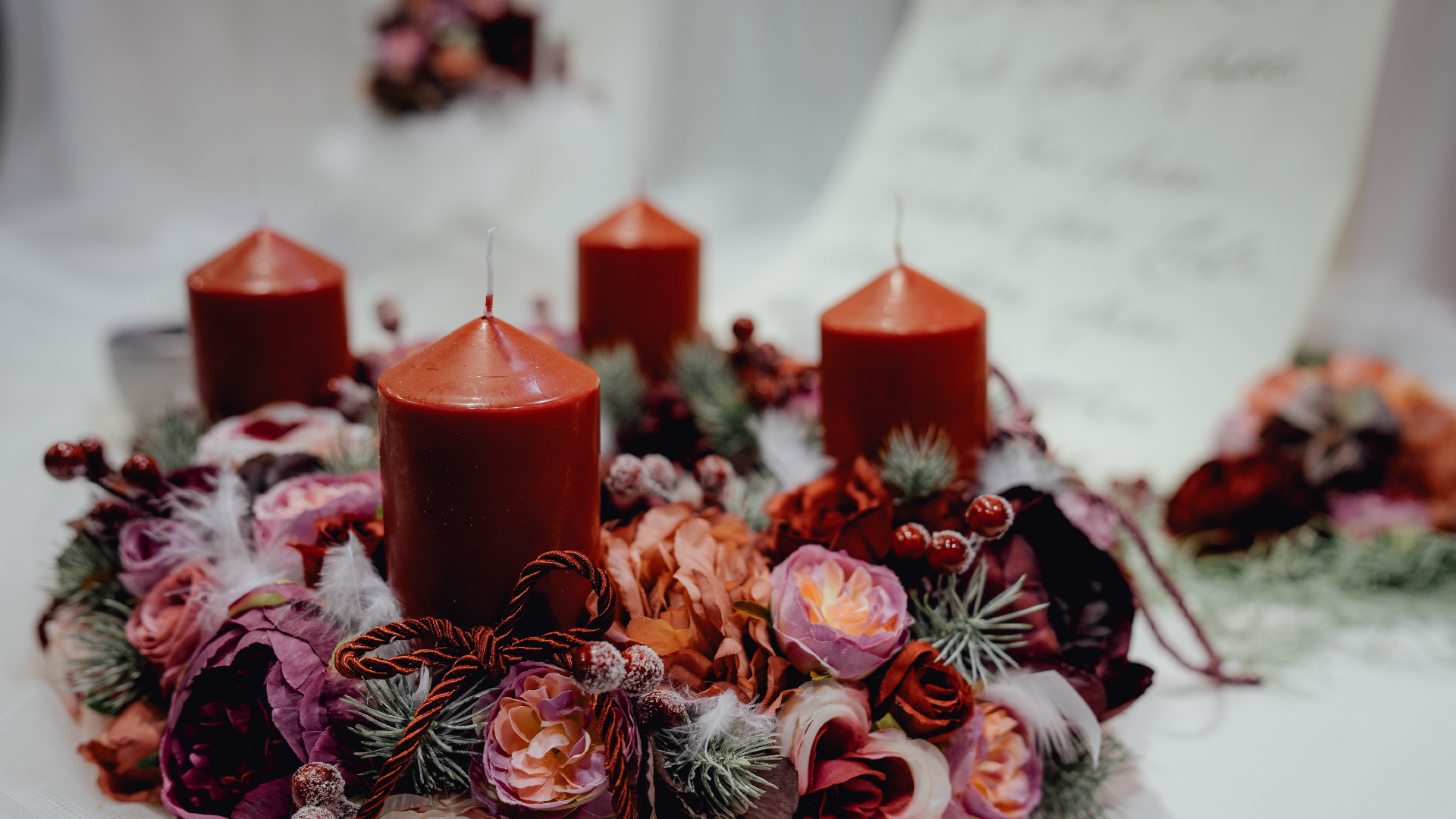 Candle, Lighting, Centrepiece, Floristry, Floral Design. Wallpaper in 1920x1080 Resolution