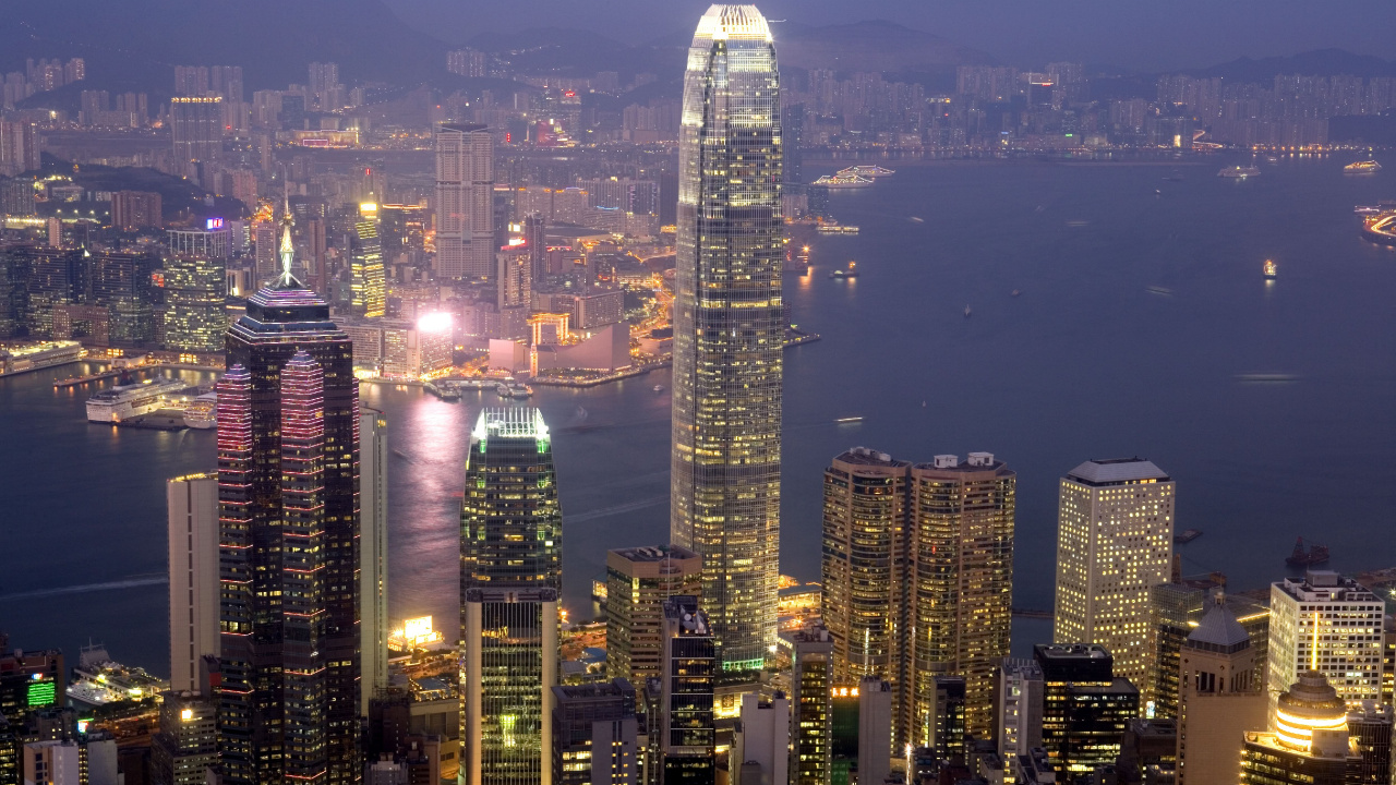 High Rise Buildings During Night Time. Wallpaper in 1280x720 Resolution