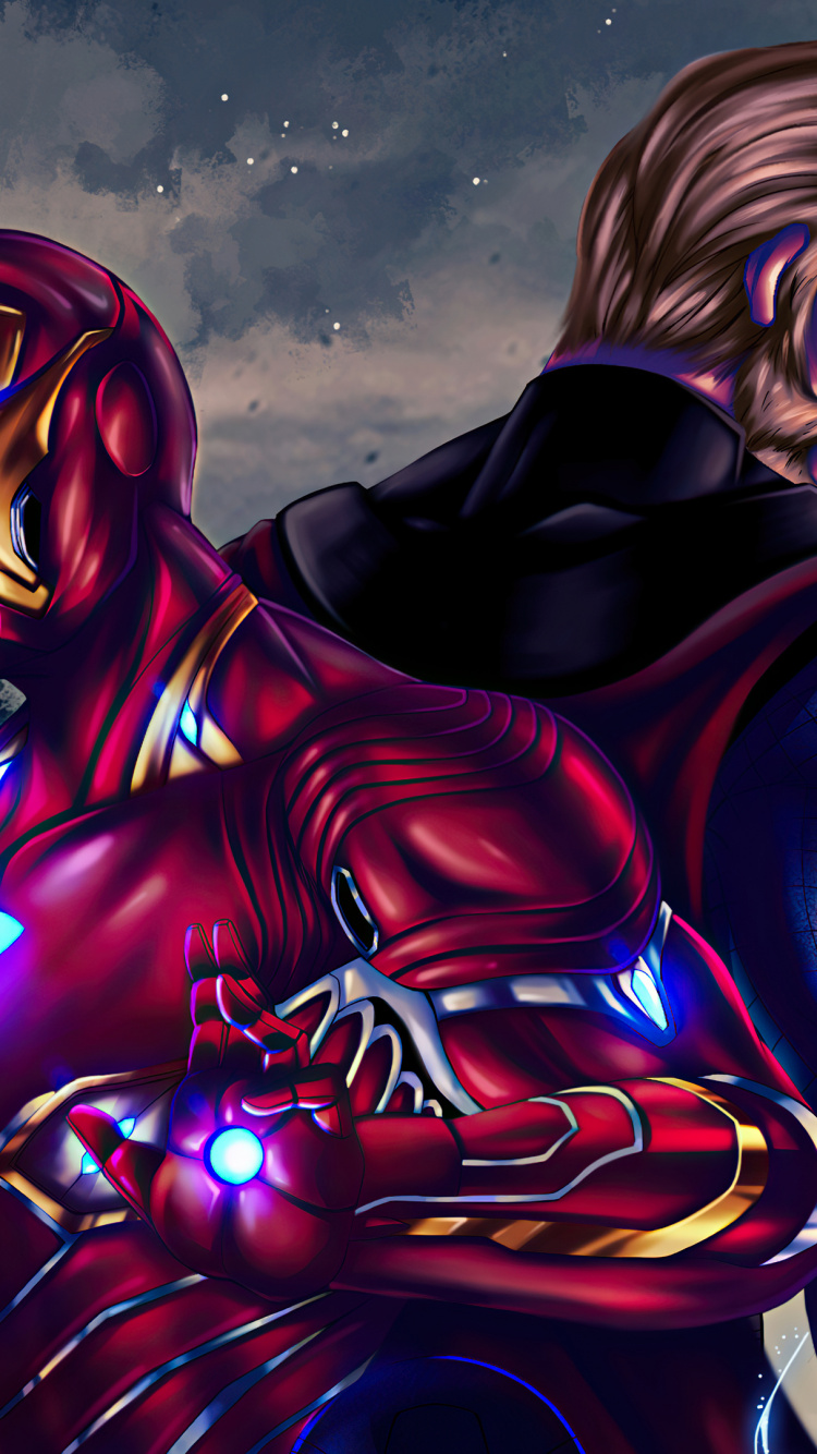 Maravilla Trinidad Arte, Iron Man, Capitán América, Natasha Romanova, Arte. Wallpaper in 750x1334 Resolution