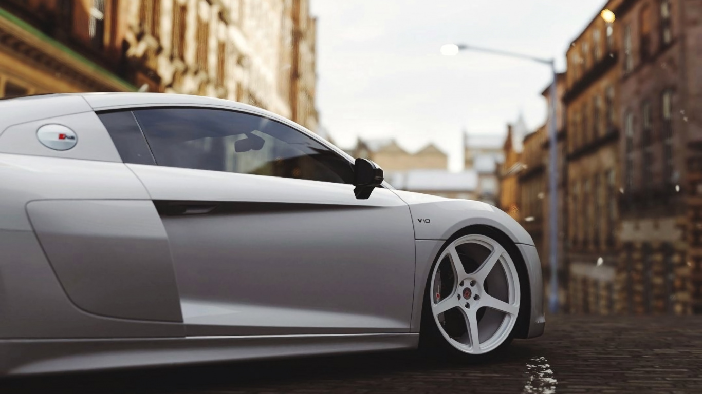 Silver Porsche 911 Parked on Street During Daytime. Wallpaper in 1366x768 Resolution
