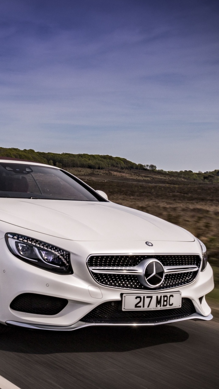 White Mercedes Benz Coupe on Road During Daytime. Wallpaper in 720x1280 Resolution