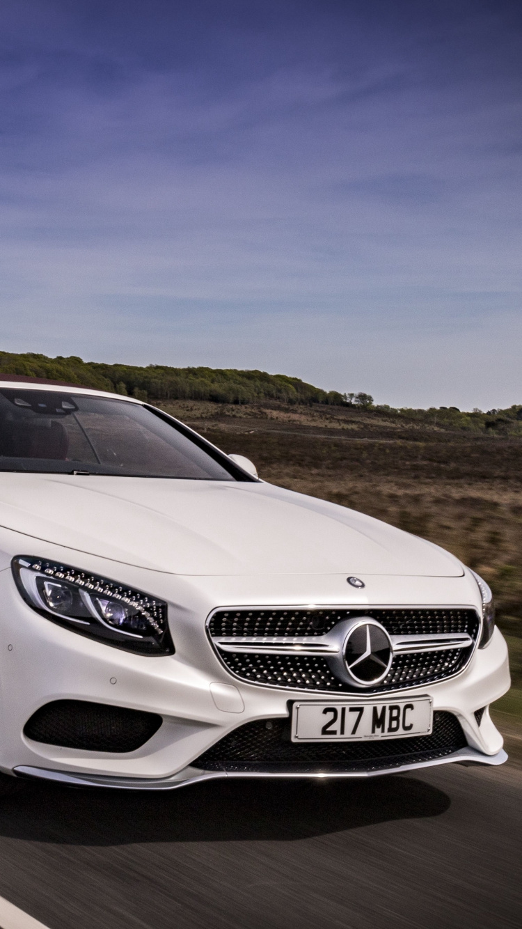 White Mercedes Benz Coupe on Road During Daytime. Wallpaper in 750x1334 Resolution