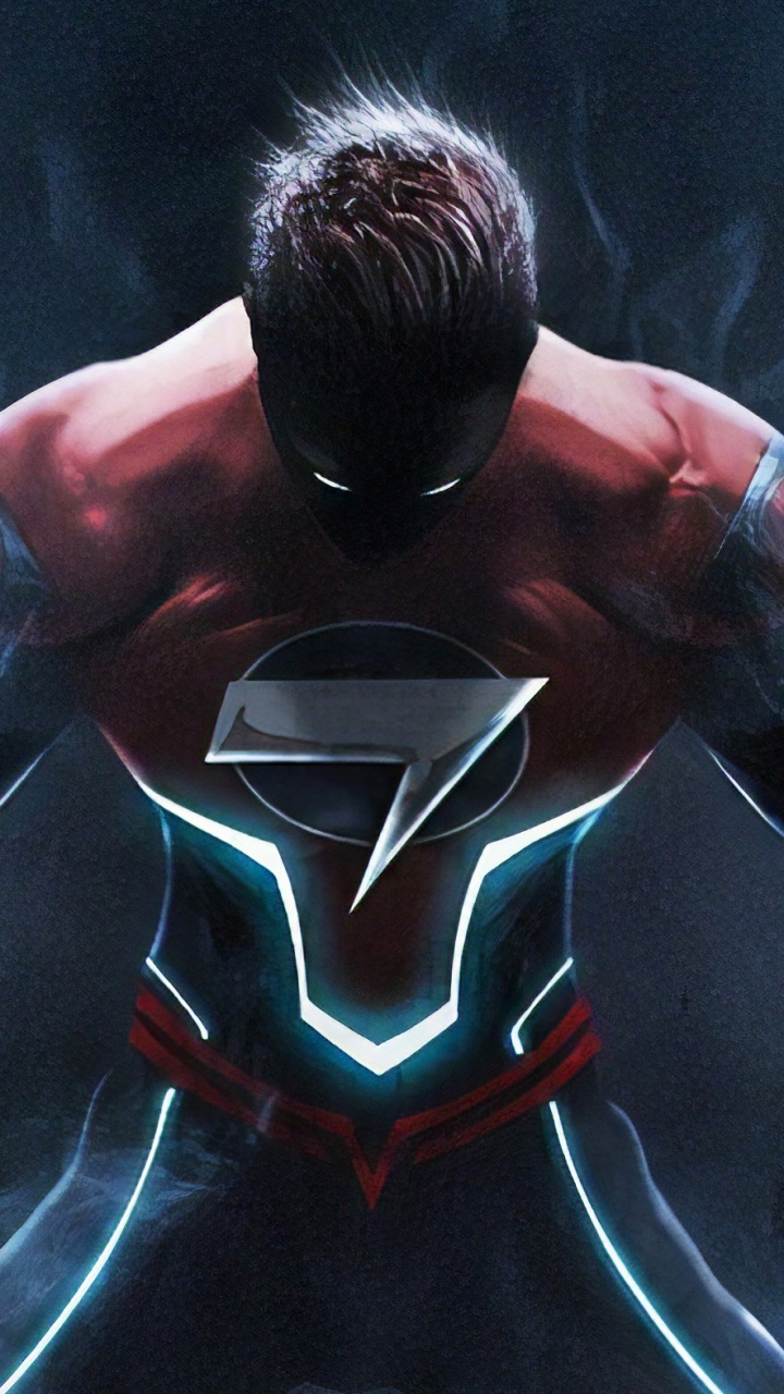 Homme en Chemise Jersey Rouge et Bleu. Wallpaper in 720x1280 Resolution