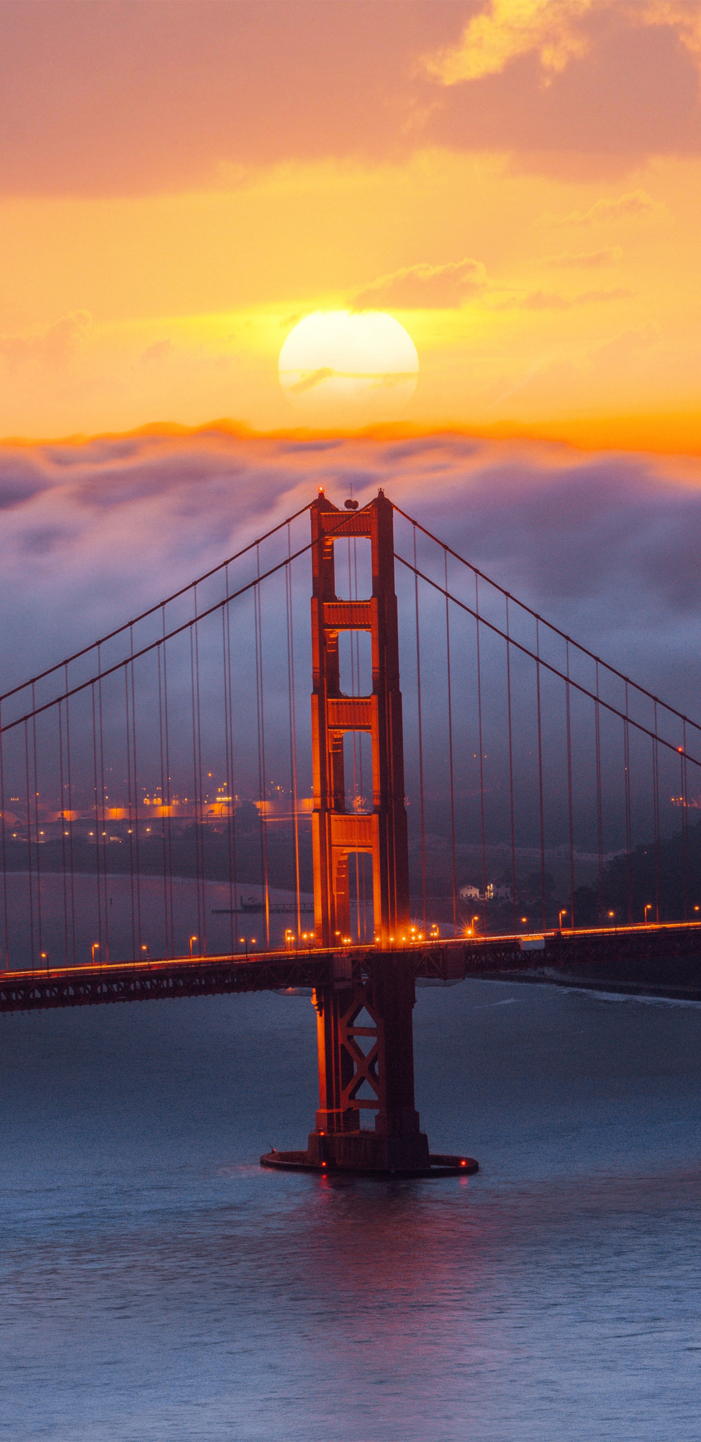 Afterglow, Pont à Haubans, Pont en Poutre, Pont, le Pont de la Poutre. Wallpaper in 1440x2960 Resolution