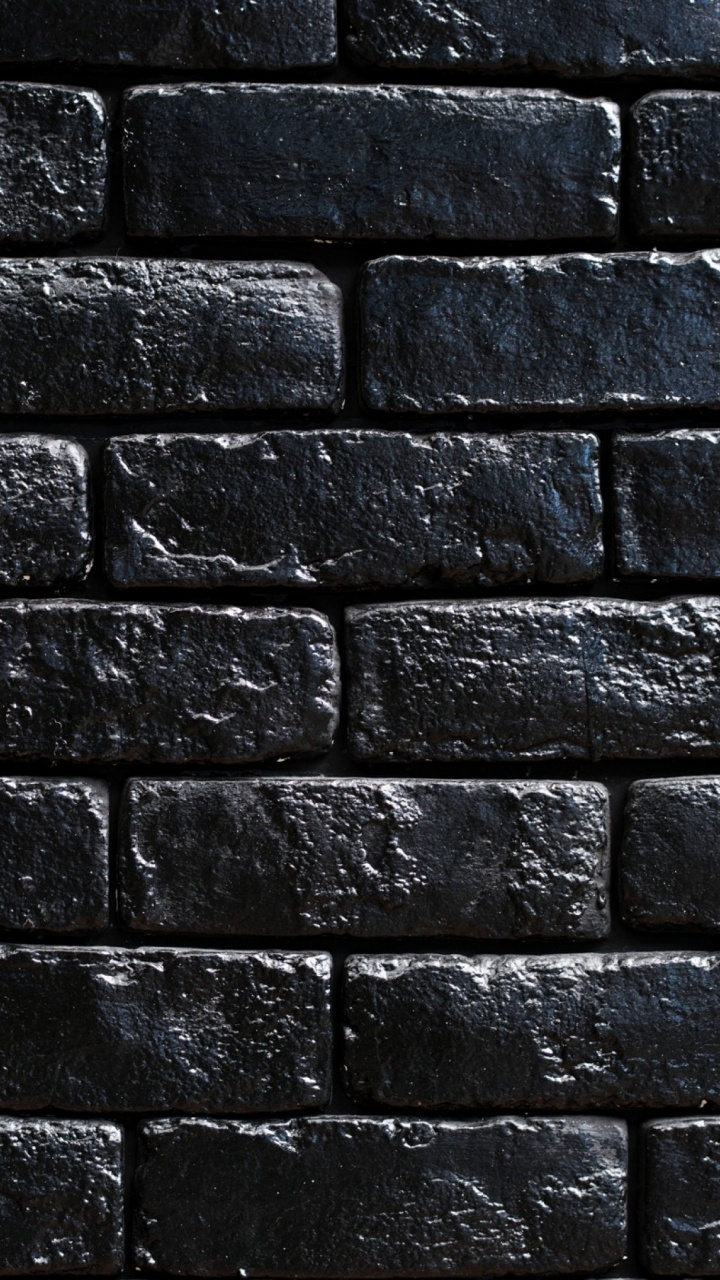 Mur de Briques Noir et Blanc. Wallpaper in 720x1280 Resolution