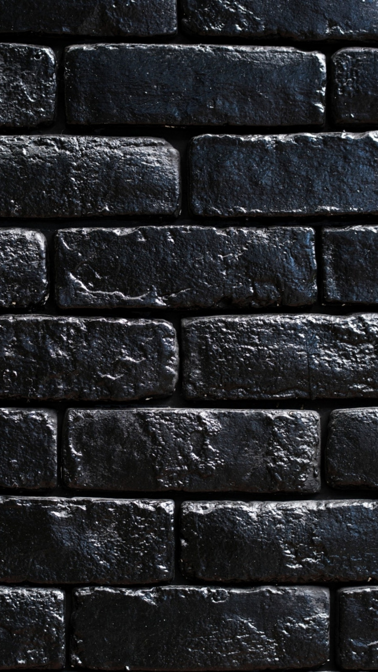 Schwarze Und Weiße Mauer Brick. Wallpaper in 750x1334 Resolution
