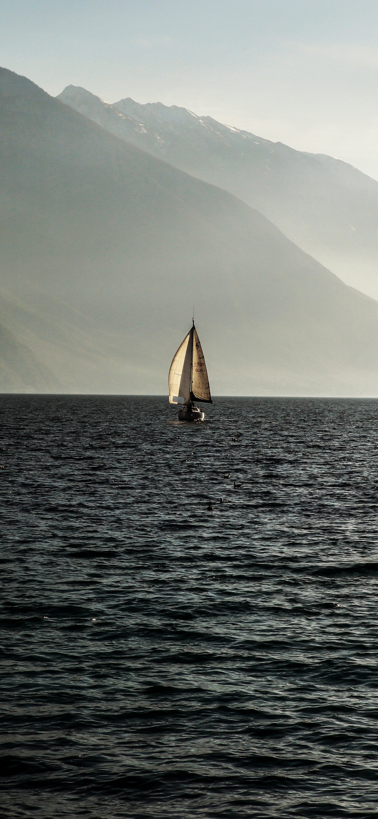 Sailboat on Sea Near Mountain During Daytime. Wallpaper in 1242x2688 Resolution