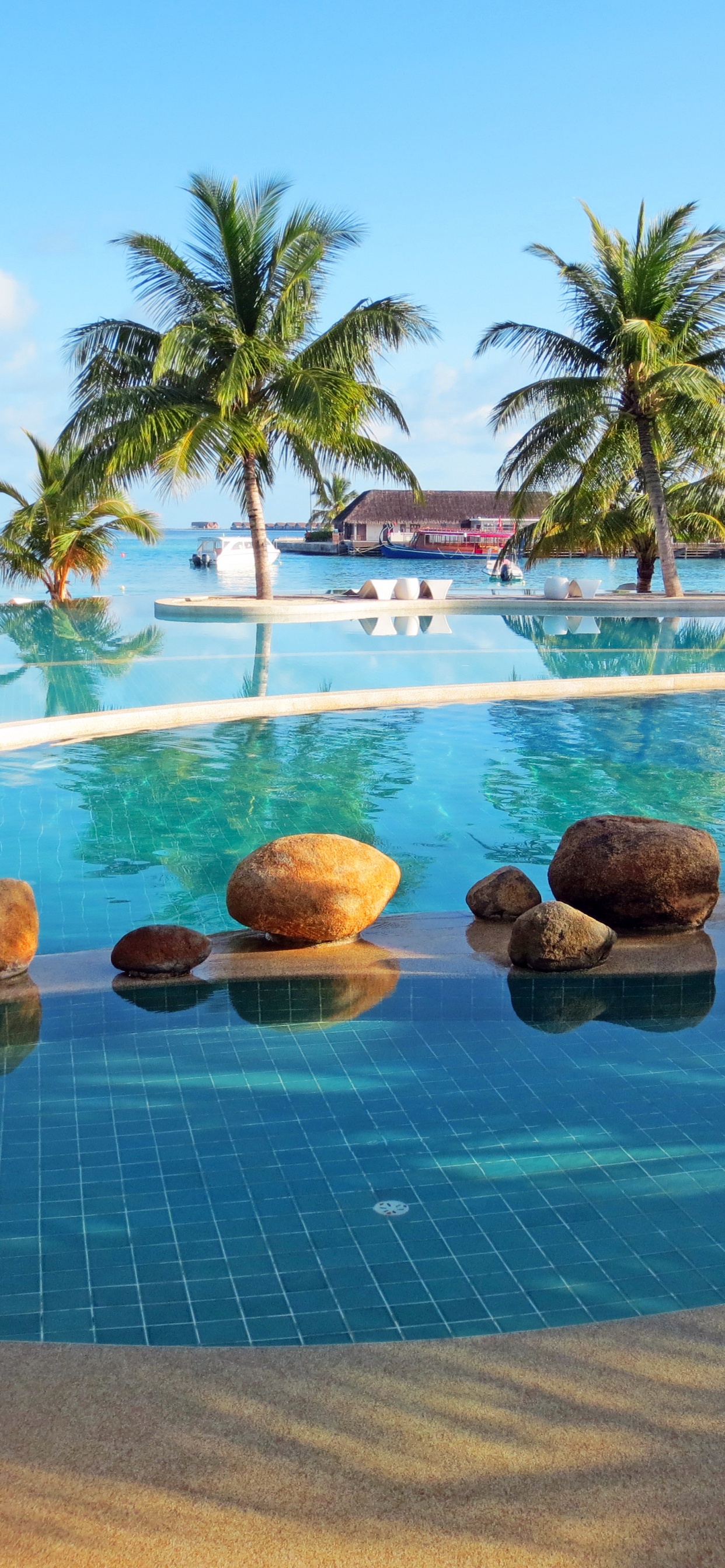 Playa, Piscina, Resort, Vacaciones, Caribe. Wallpaper in 1242x2688 Resolution