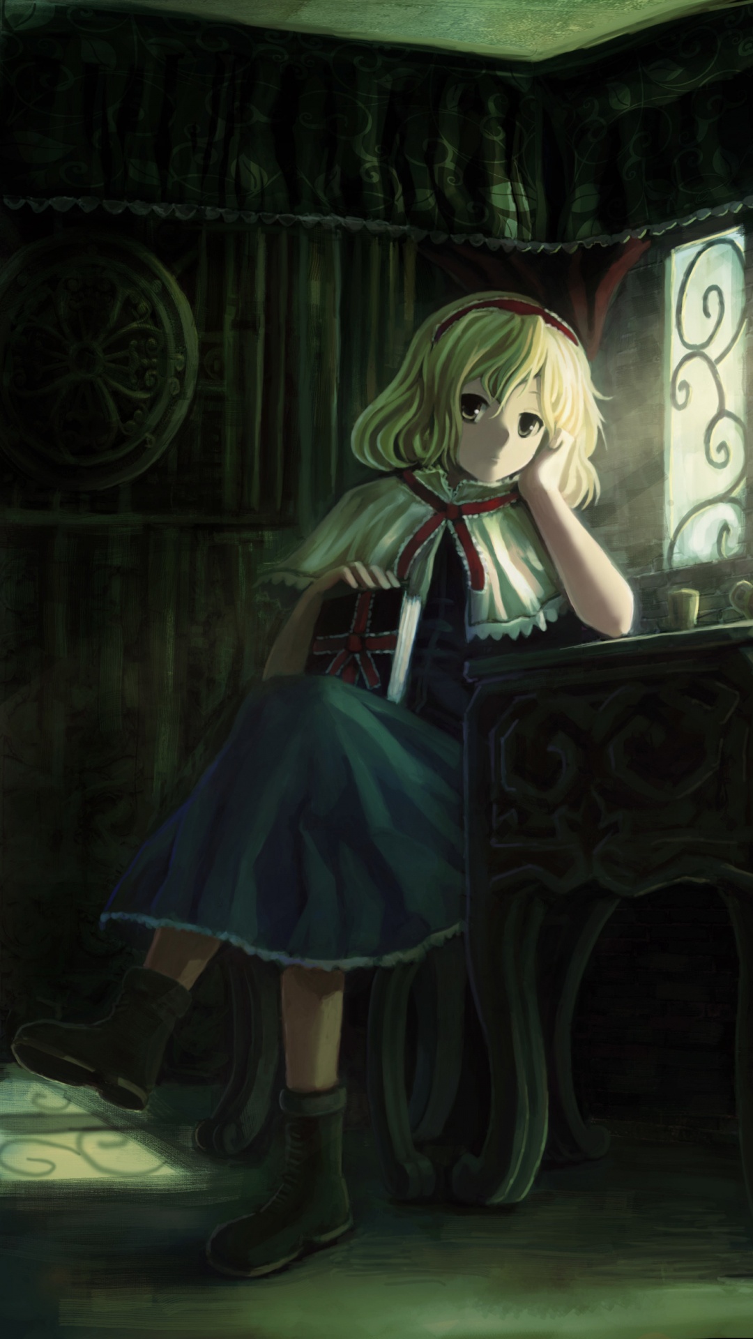 Woman in Black and White Dress Sitting on Chair. Wallpaper in 1080x1920 Resolution