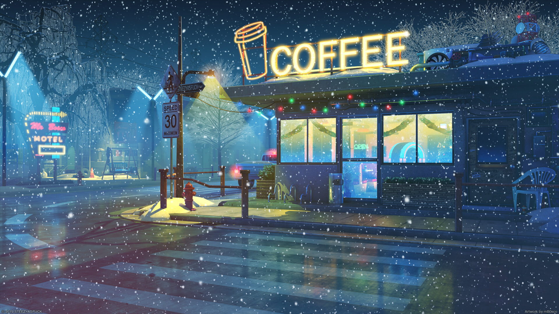 Café, Anime, Café Helado, Animación, Naturaleza. Wallpaper in 1920x1080 Resolution