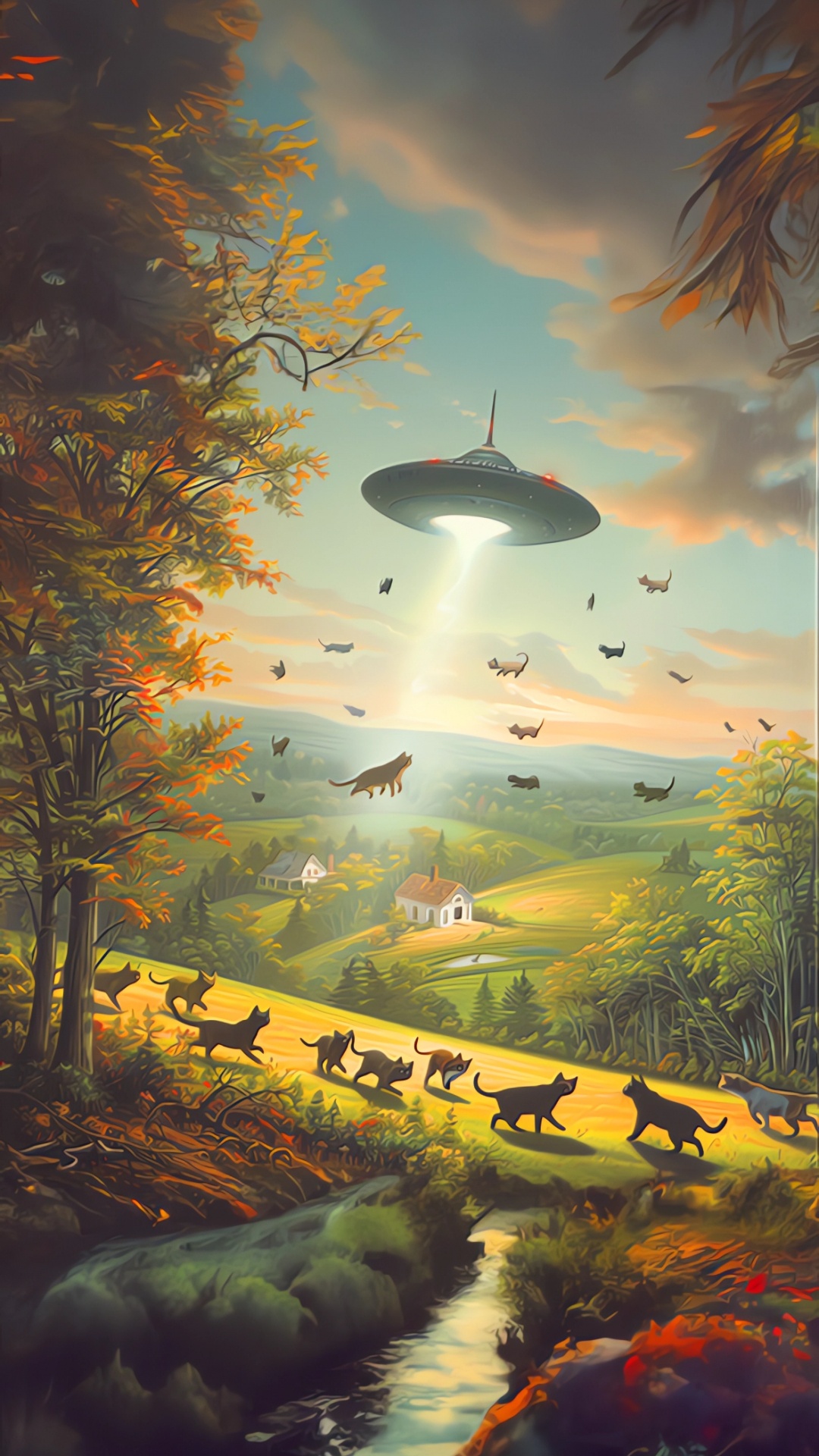 Sunlight, Painting, Drawing, Art, Cloud. Wallpaper in 1080x1920 Resolution