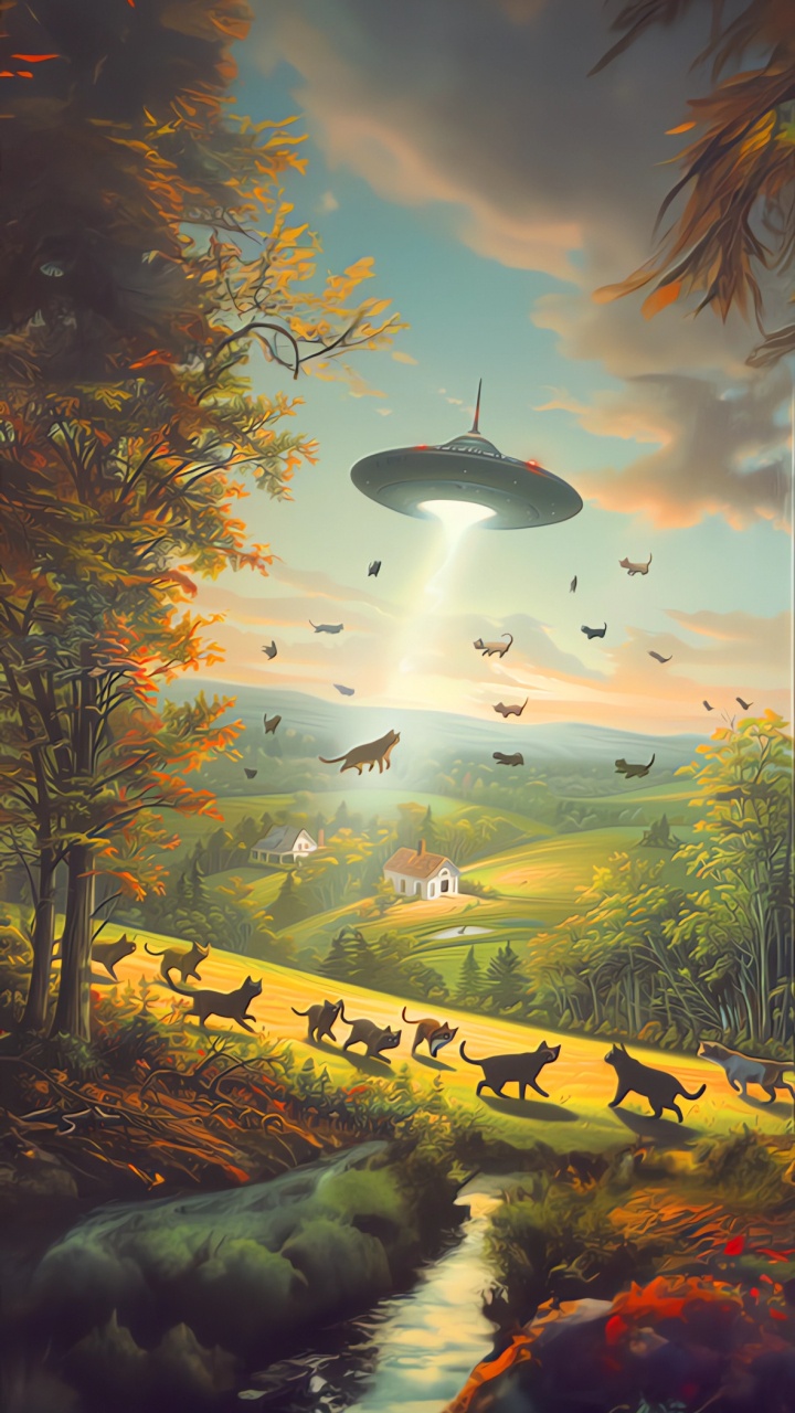 Sunlight, Painting, Drawing, Art, Cloud. Wallpaper in 720x1280 Resolution