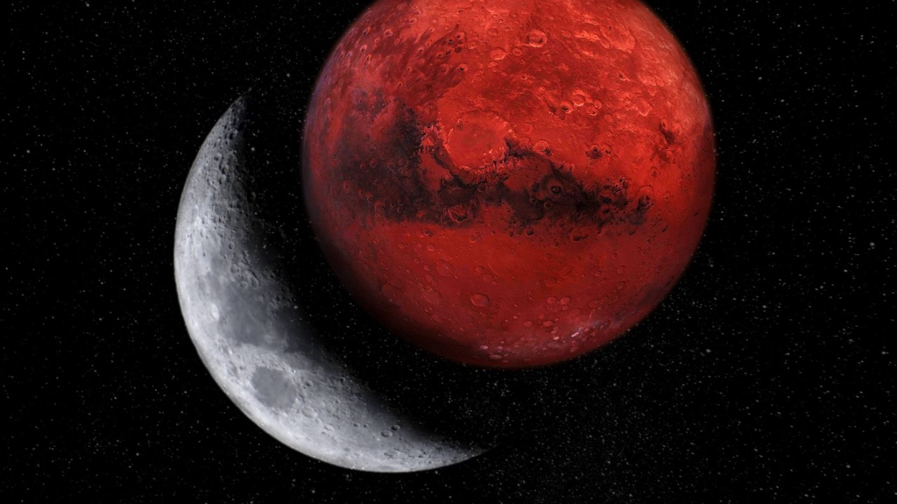 Tierra, Eclipse Lunar, Planeta, Luna, Marte. Wallpaper in 1280x720 Resolution