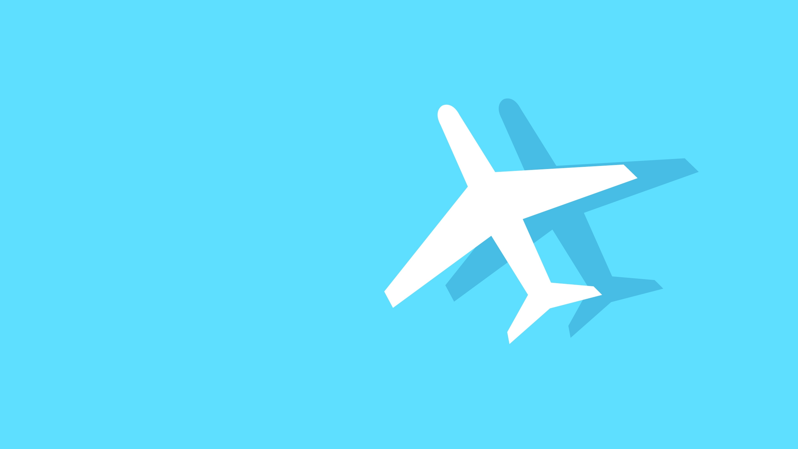 White and Blue Plane on Blue Sky. Wallpaper in 2560x1440 Resolution
