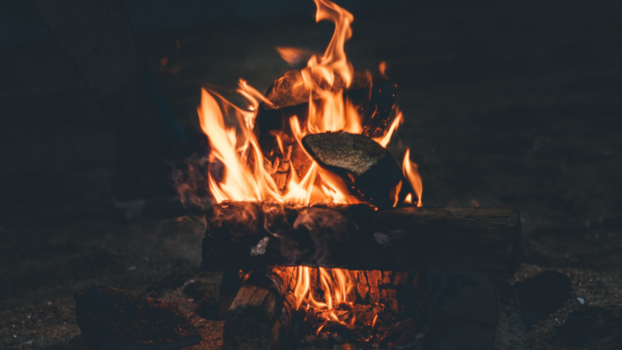 Brûler du Bois Sur un Feu de Camp. Wallpaper in 1280x720 Resolution